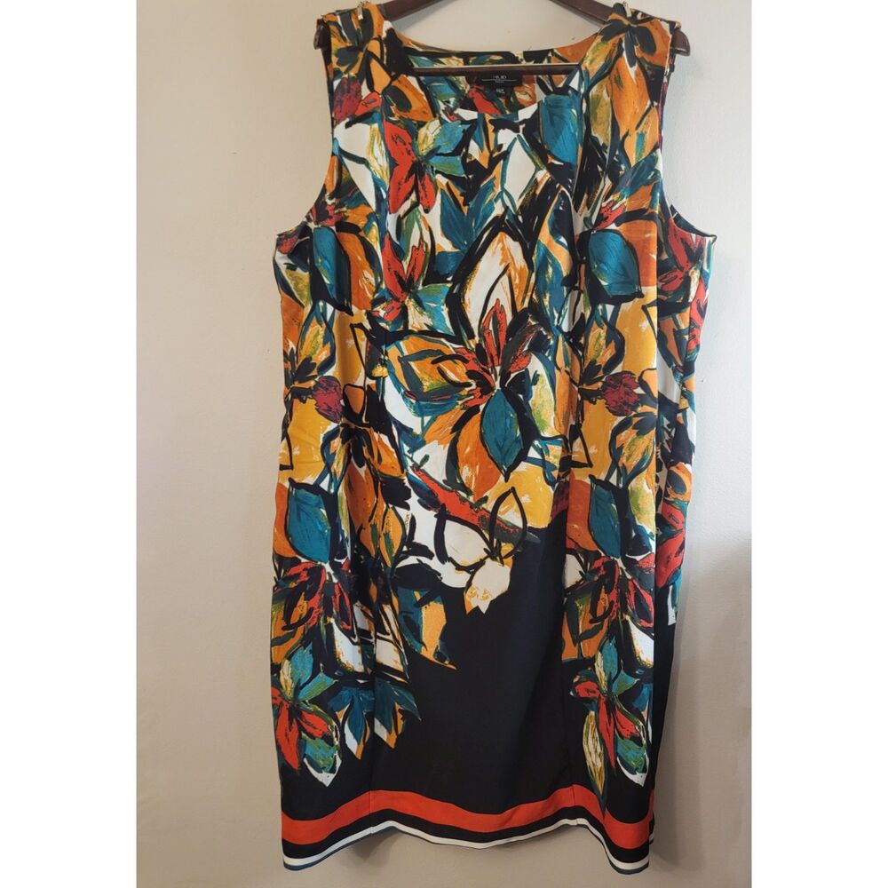 AGB WOMEN FLORAL CAREER CHURCH OFFICE GRANDMA CORE SHIFT DRESS PLUS‎ SIZE 22W